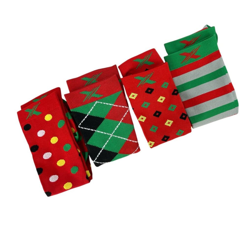 Christmas Compression Socks UNISEX Mens 6-9 Womens 7-12 4 pairs extreme fit